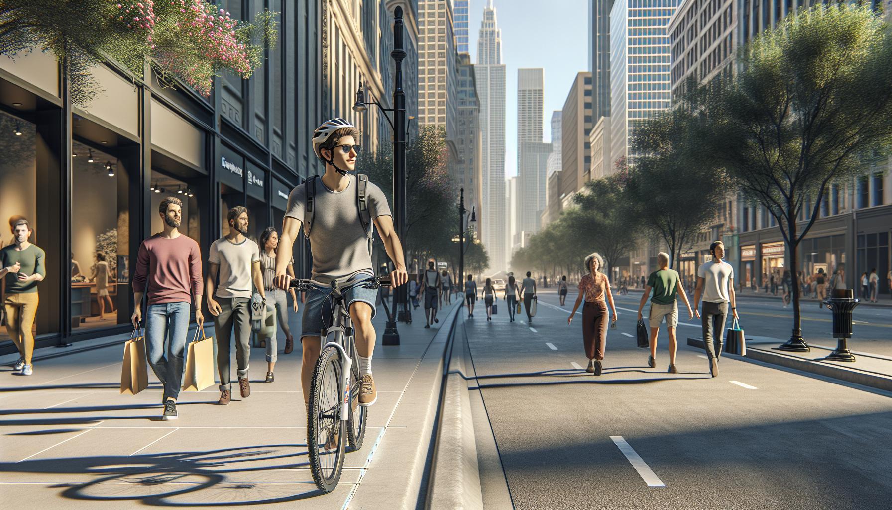 Ride bike sidewalk